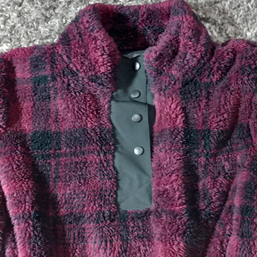 Sz L Plaid Fleece Eddie Bauer Women's Jacket - Picture 3 of 8